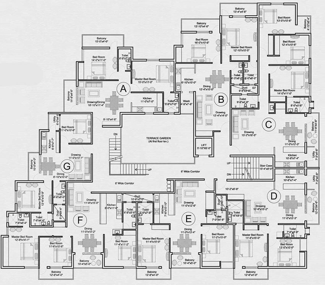 Floor Plan of Alishan Park View in Uttara, Bhubaneswar - Image 150668
