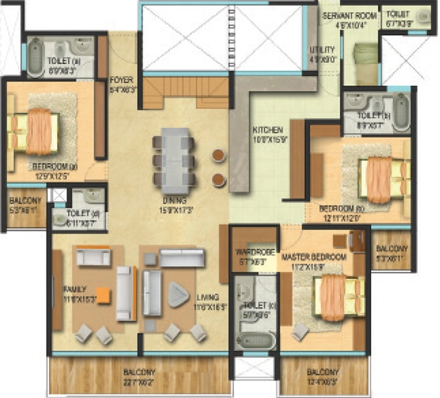 3 BHK Flat in Century Renata in Sampangi Rama, Bangalore - Image 731977