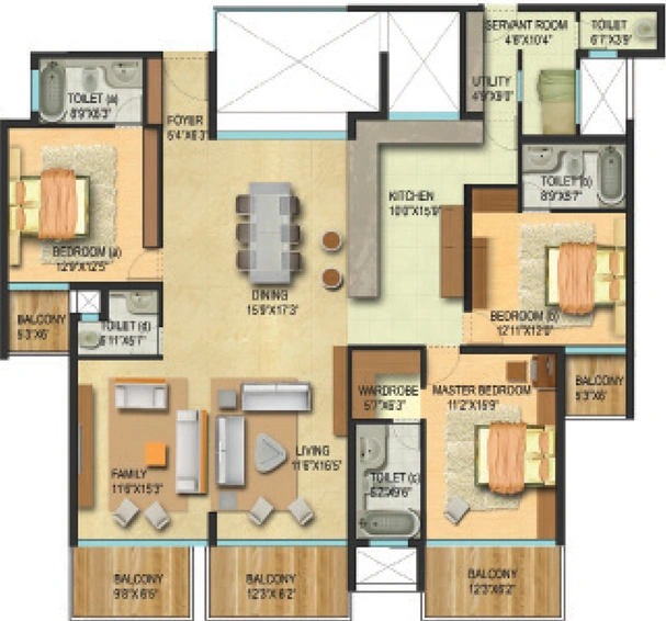 3 BHK Flat in Century Renata in Sampangi Rama, Bangalore - Image 731976
