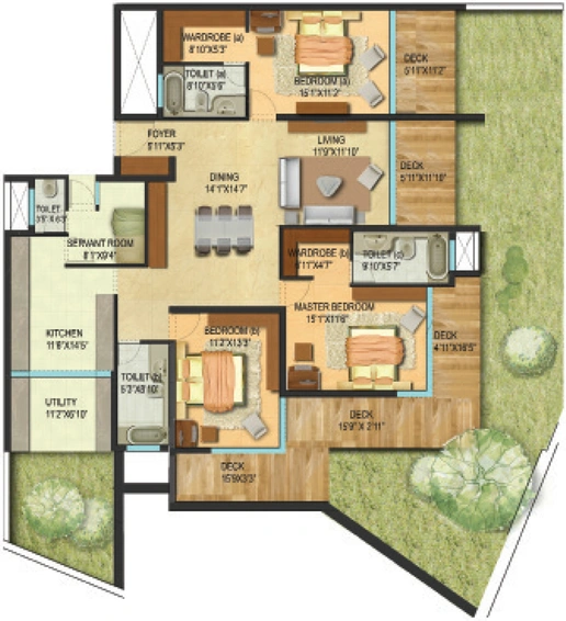 3 BHK Flat in Century Renata in Sampangi Rama, Bangalore - Image 731975