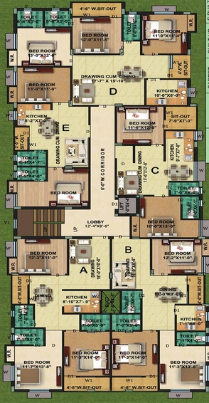 Floor Plan of MM Residency in Patrapada, Bhubaneswar - Image 156200