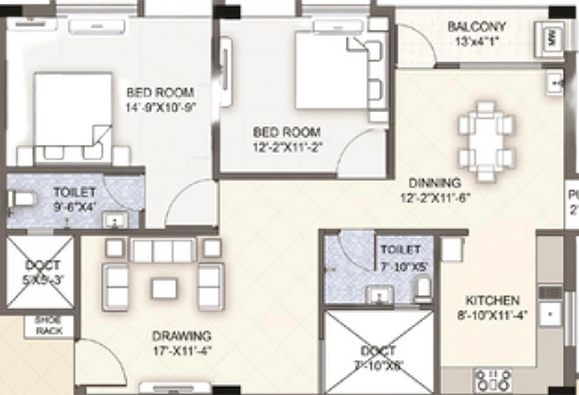 2 BHK Flat in Mason Luxuria in Patia, Bhubaneswar - Image 812139