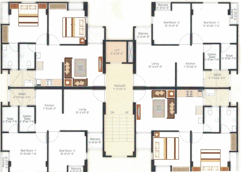 Floor Plan of Varsha Param Residency in Kalali, Vadodara - Image 110020