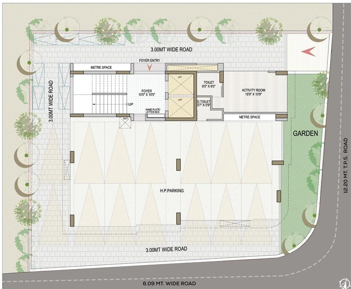 Master Plan of Chavda Abhishek Apartments in Navrangpura, Ahmedabad - Image 110914