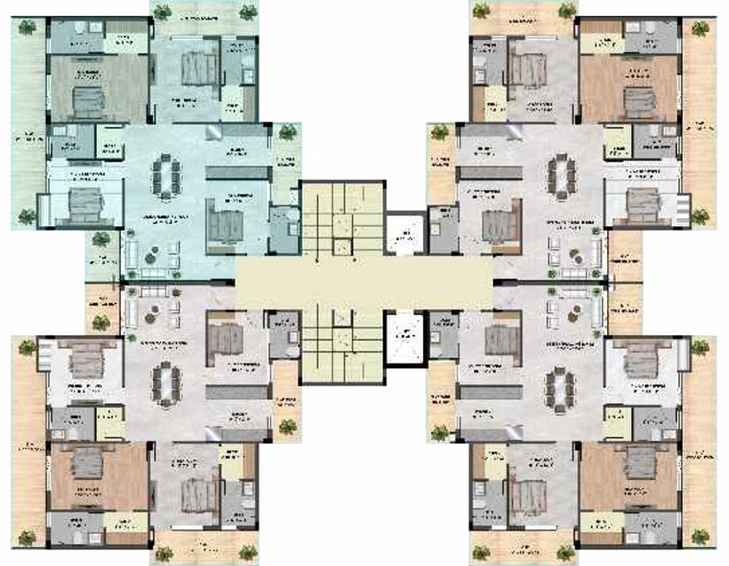 Floor Plan of Skyline Elevate in Zirakpur, Chandigarh - Image 170176