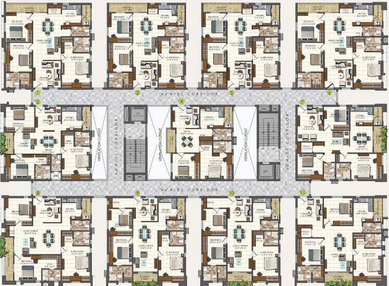 Floor Plan of Nirmal Landmark in Ramanthapur, Hyderabad - Image 112853