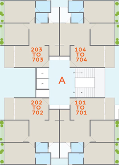 Floor Plan of Bansari Repose in Nana Chiloda, Ahmedabad - Image 113874