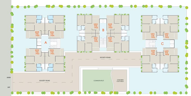 Master Plan of Bansari Repose in Nana Chiloda, Ahmedabad - Image 113875