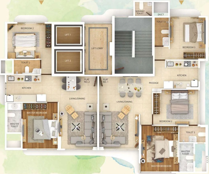 Floor Plan of Vibrant 1891 Ekam Parkk in Dadar West, Mumbai - Image 28975
