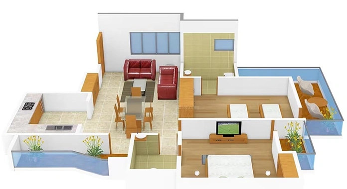2 BHK Flat in Ansal Woodburry in Zirakpur, Chandigarh - Image 816053