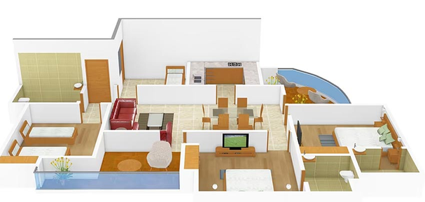 3 BHK Flat in Ansal Woodburry in Zirakpur, Chandigarh - Image 816054