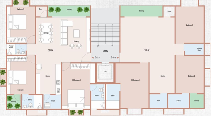 Floor Plan of VP Akshar Tirth in Paldi, Ahmedabad - Image 110072