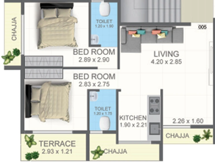 2 BHK Flat in Rudra Lambodar in Panvel, Navi Mumbai - Image 466616
