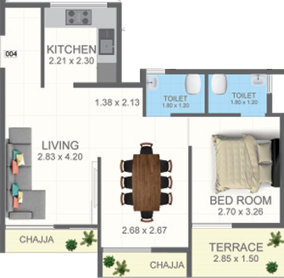 1 BHK Flat in Rudra Lambodar in Panvel, Navi Mumbai - Image 466615