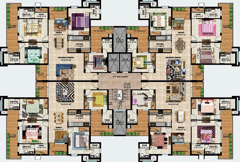 Floor Plan of GVT Beliston Avenue in Zirakpur, Chandigarh - Image 167829