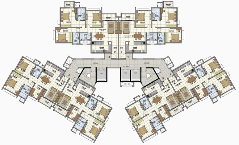 Floor Plan of Prestige Sunrise Park in Electronic City, Bangalore - Image 110415