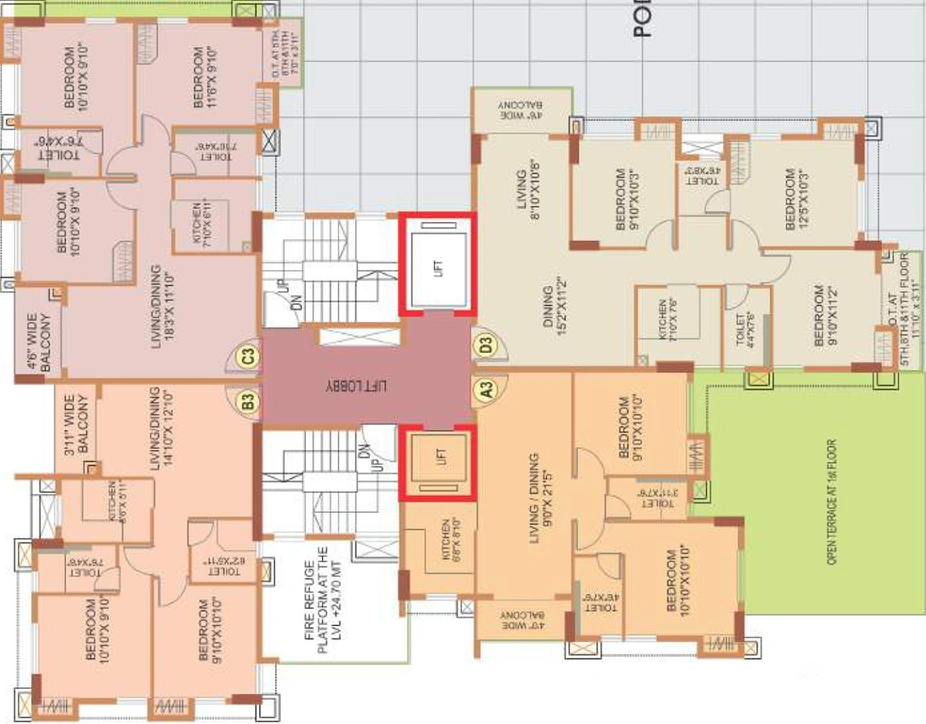 Floor Plan of Eden The Forest in Dum Dum, Kolkata - Image 153149