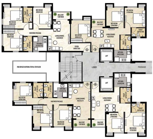 Floor Plan of Rajat Avante in Joka, Kolkata - Image 155363