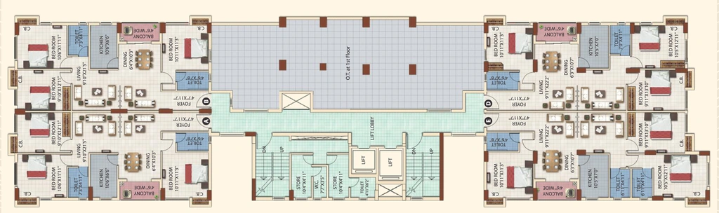 Floor Plan of Eden Bella Vista in Beleghata, Kolkata - Image 152979