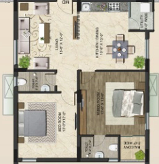 2 BHK Flat in Aakriti Miro in Nallagandla, Hyderabad - Image 733485