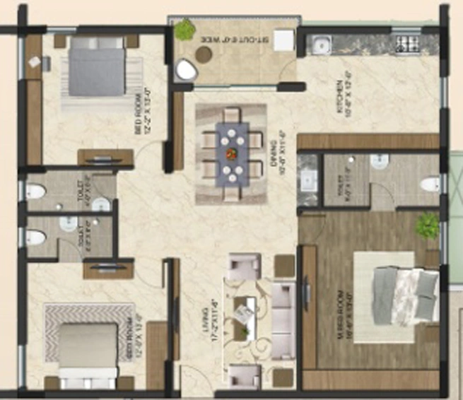 3 BHK Flat in Aakriti Miro in Nallagandla, Hyderabad - Image 733488