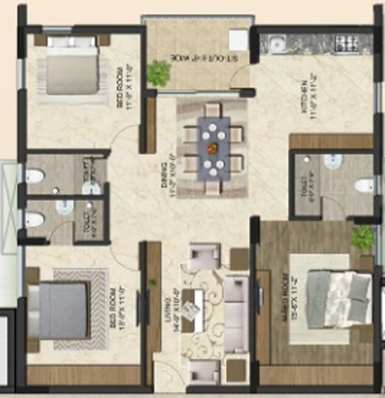 3 BHK Flat in Aakriti Miro in Nallagandla, Hyderabad - Image 733487
