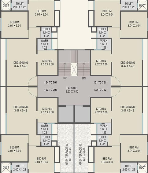 Floor Plan of Soumya Sky Avenue in Sama Savli Road, Vadodara - Image 204768