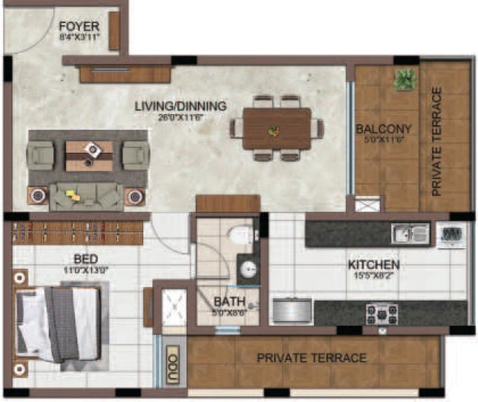 1 BHK Flat in Casagrand Avenue Park in Perungudi, Chennai - Image 816314