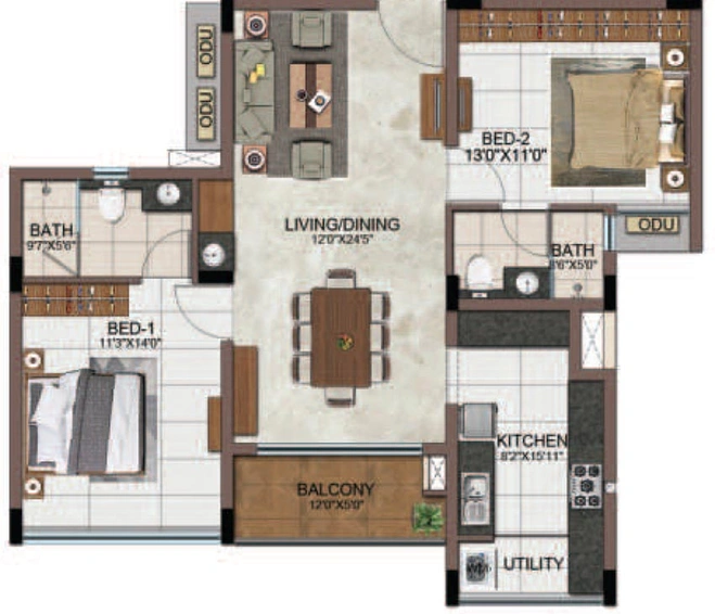 2 BHK Flat in Casagrand Avenue Park in Perungudi, Chennai - Image 816315