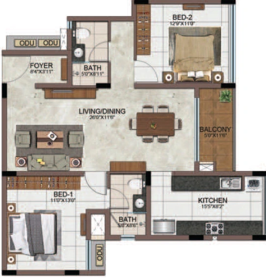 2 BHK Flat in Casagrand Avenue Park in Perungudi, Chennai - Image 816316