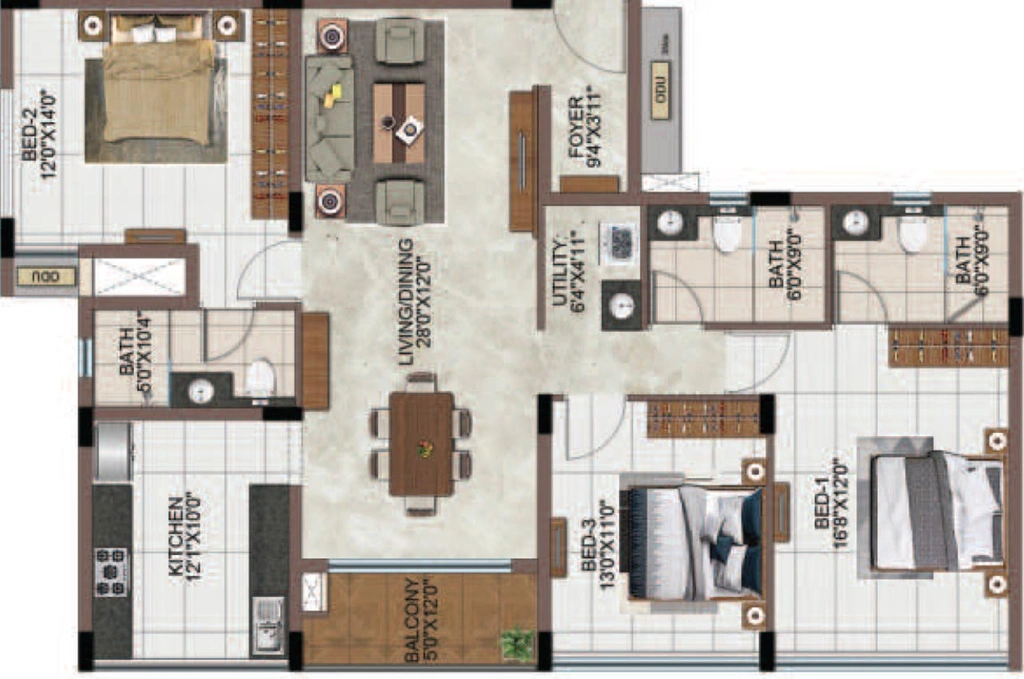 3 BHK Flat in Casagrand Avenue Park in Perungudi, Chennai - Image 816318