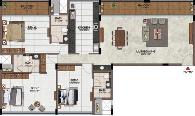 3 BHK Flat in Casagrand Avenue Park in Perungudi, Chennai - Image 816320