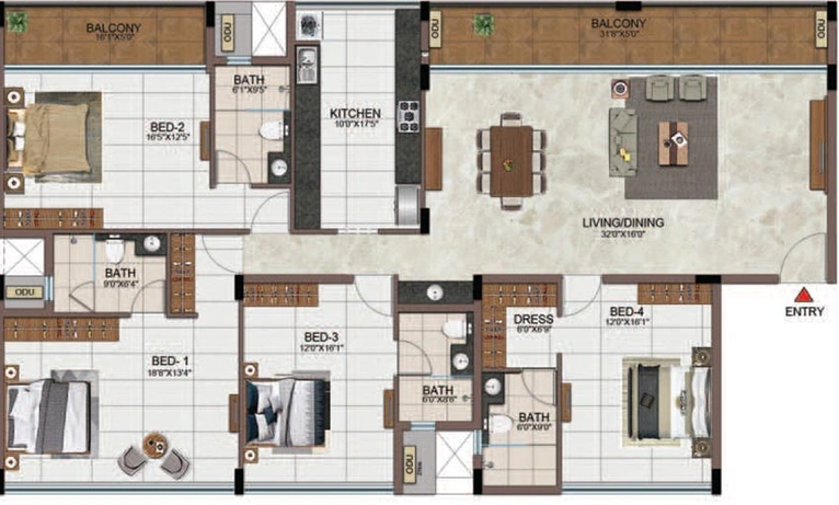 4 BHK Flat in Casagrand Avenue Park in Perungudi, Chennai - Image 816321