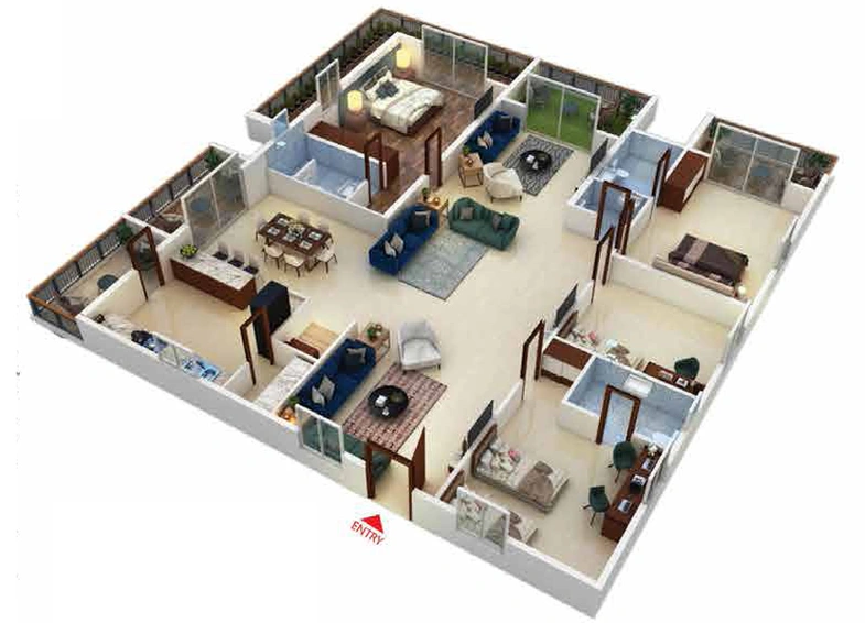 4 BHK Flat in Ankura Urban Trilla in Mokila, Hyderabad - Image 732295