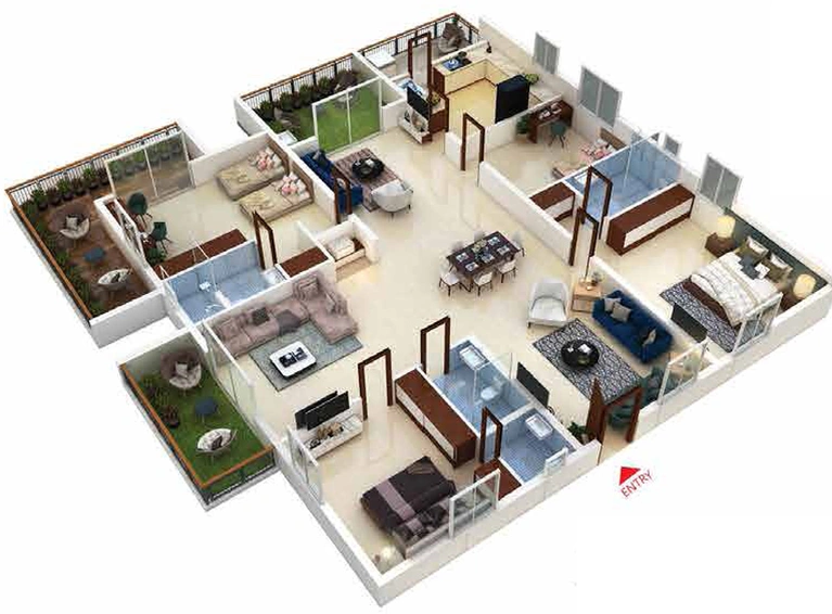 4 BHK Flat in Ankura Urban Trilla in Mokila, Hyderabad - Image 732294