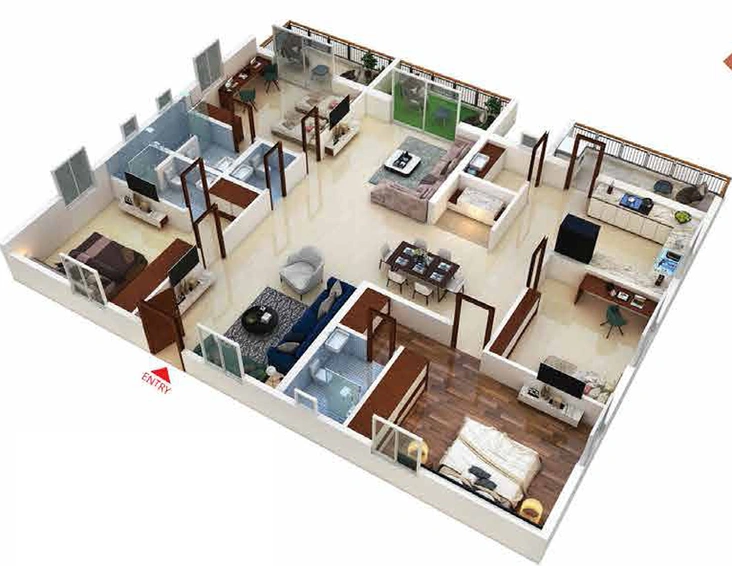 4 BHK Flat in Ankura Urban Trilla in Mokila, Hyderabad - Image 732291
