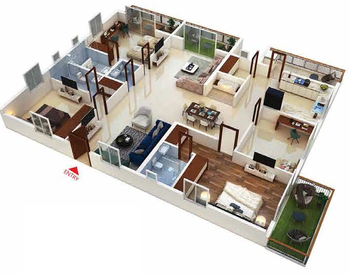 4 BHK Flat in Ankura Urban Trilla in Mokila, Hyderabad - Image 732292