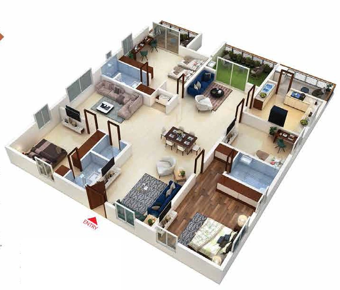 4 BHK Flat in Ankura Urban Trilla in Mokila, Hyderabad - Image 732293