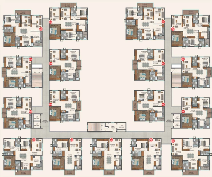 Floor Plan of Maram Mihira in Pocharam, Hyderabad - Image 110880