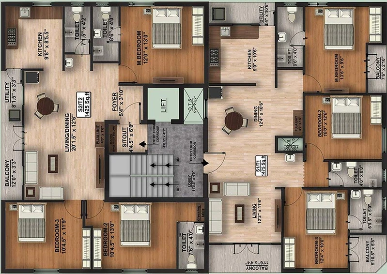 Floor Plan of Vinoth Vinita in Saligramam, Chennai - Image 179472