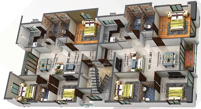 Floor Plan of Meeras Kavya in Pallikaranai, Chennai - Image 179952