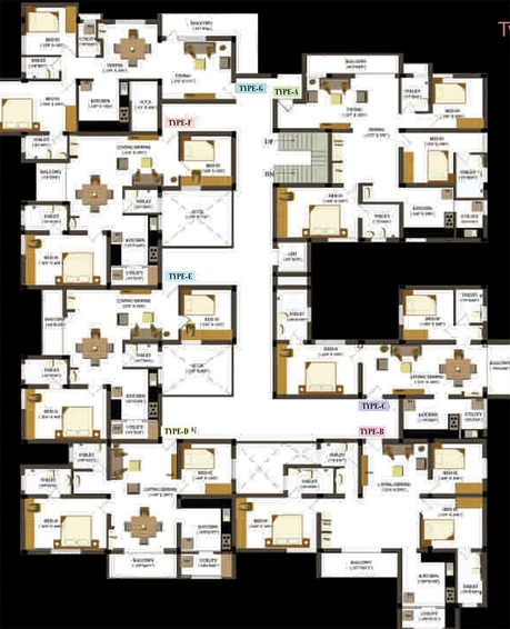 Floor Plan of Global Magnolia in Ganapathy, Coimbatore - Image 176327
