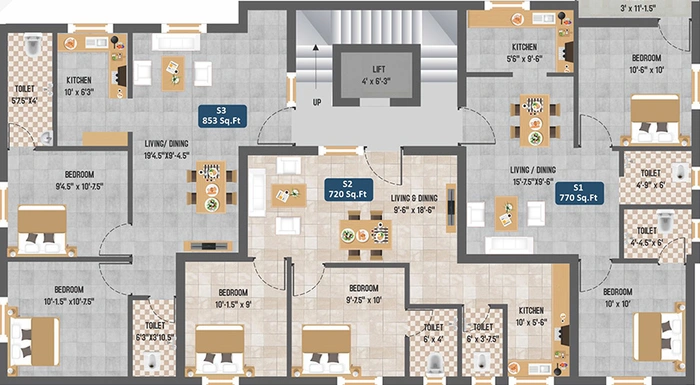 Floor Plan of ACS Platina in Pammal, Chennai - Image 190902