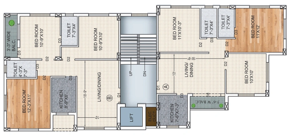 Floor Plan of Rajwada Emporis in Sonarpur, Kolkata - Image 155519