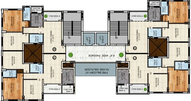 Floor Plan of Rajwada Luxuria in Narendrapur, Kolkata - Image 155681