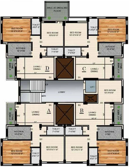 Floor Plan of Rajwada Casablanca in Sonarpur, Kolkata - Image 155508