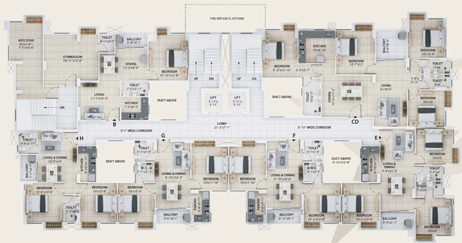 Floor Plan of Prudent Pragati in Narendrapur, Kolkata - Image 153479