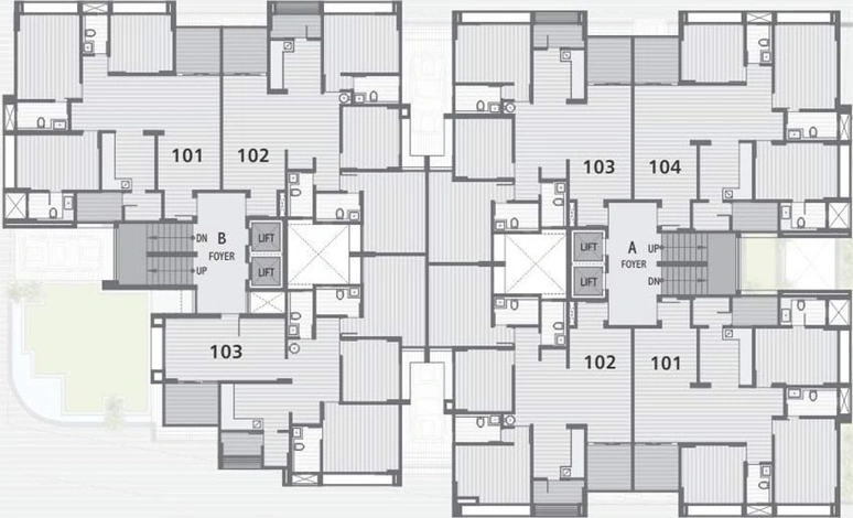 Floor Plan of Maruti Shyam Residency in Jodhpur Village, Ahmedabad - Image 110922
