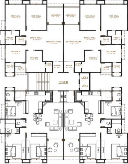 Floor Plan of AV Star Heights in Nikol, Ahmedabad - Image 117579
