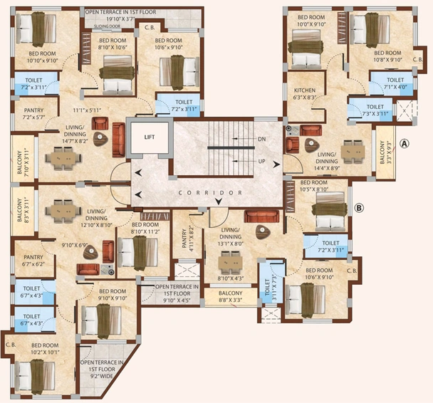 Floor Plan of Eden Willow Estate in Narendrapur, Kolkata - Image 156354
